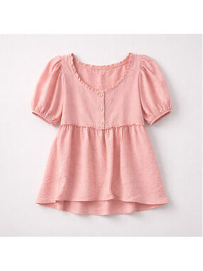0255 NWT Size Small Macaron Light Pink Baby Doll Top